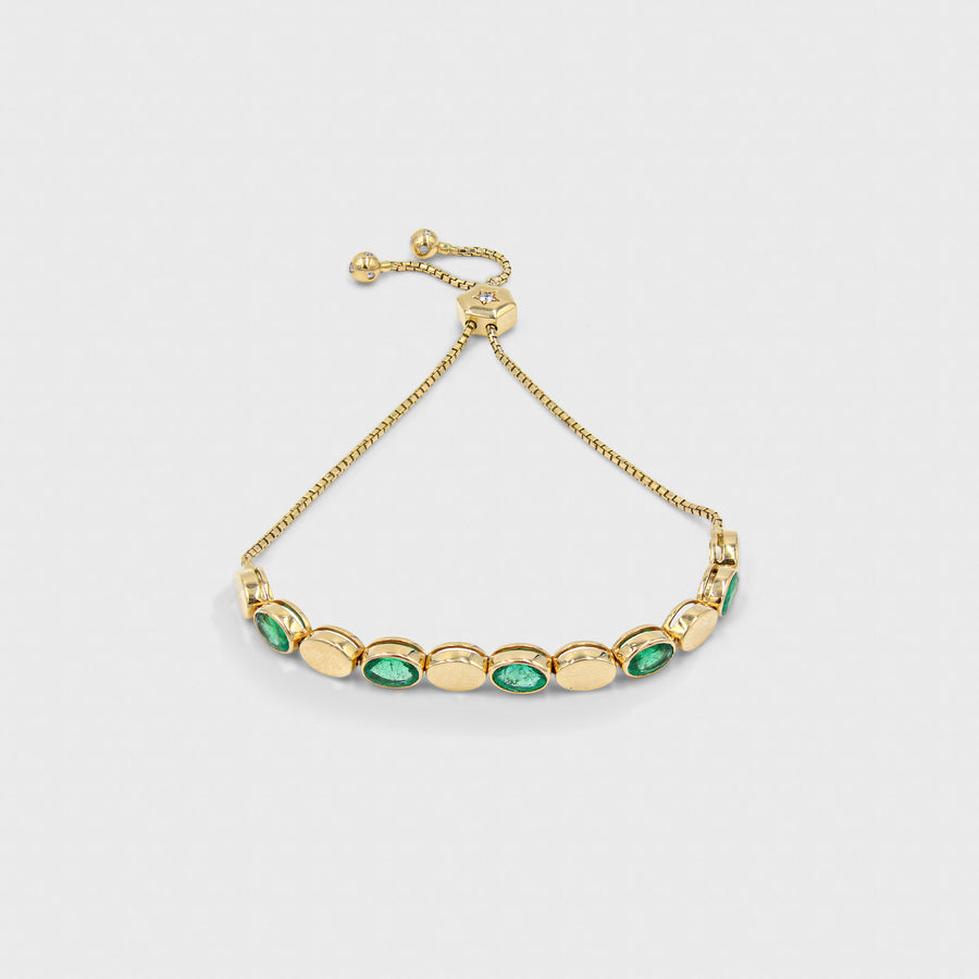 Manohar Emerald and Diamond Soft Bracelet - Default Title (CONBR0281)