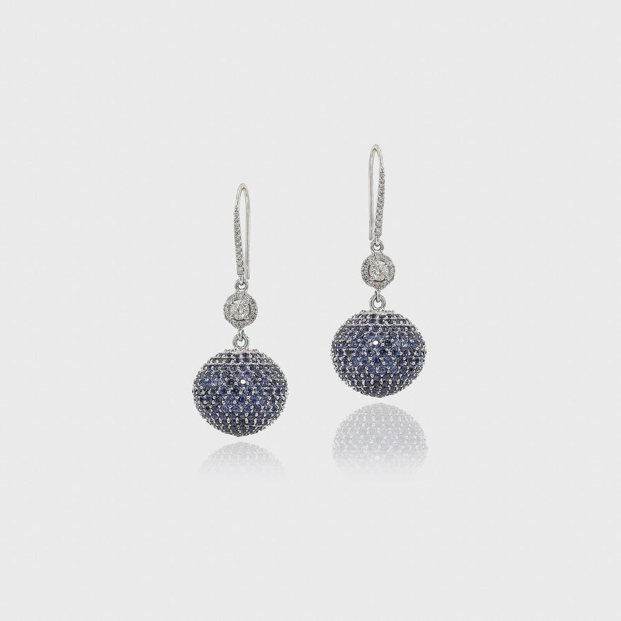 Raunak Blue Sapphire and Diamond Earrings+J19 - Default Title (CONER0713)