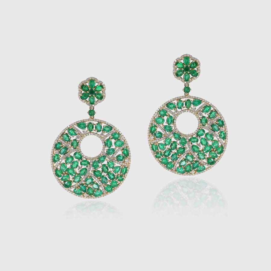 Prithvi Diamond and Emerald Earrings - Default Title (CONER0721)