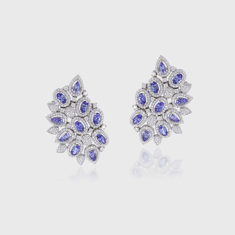 Tarangini Diamond and Tanzanite Earrings - Default Title (CONER0722)