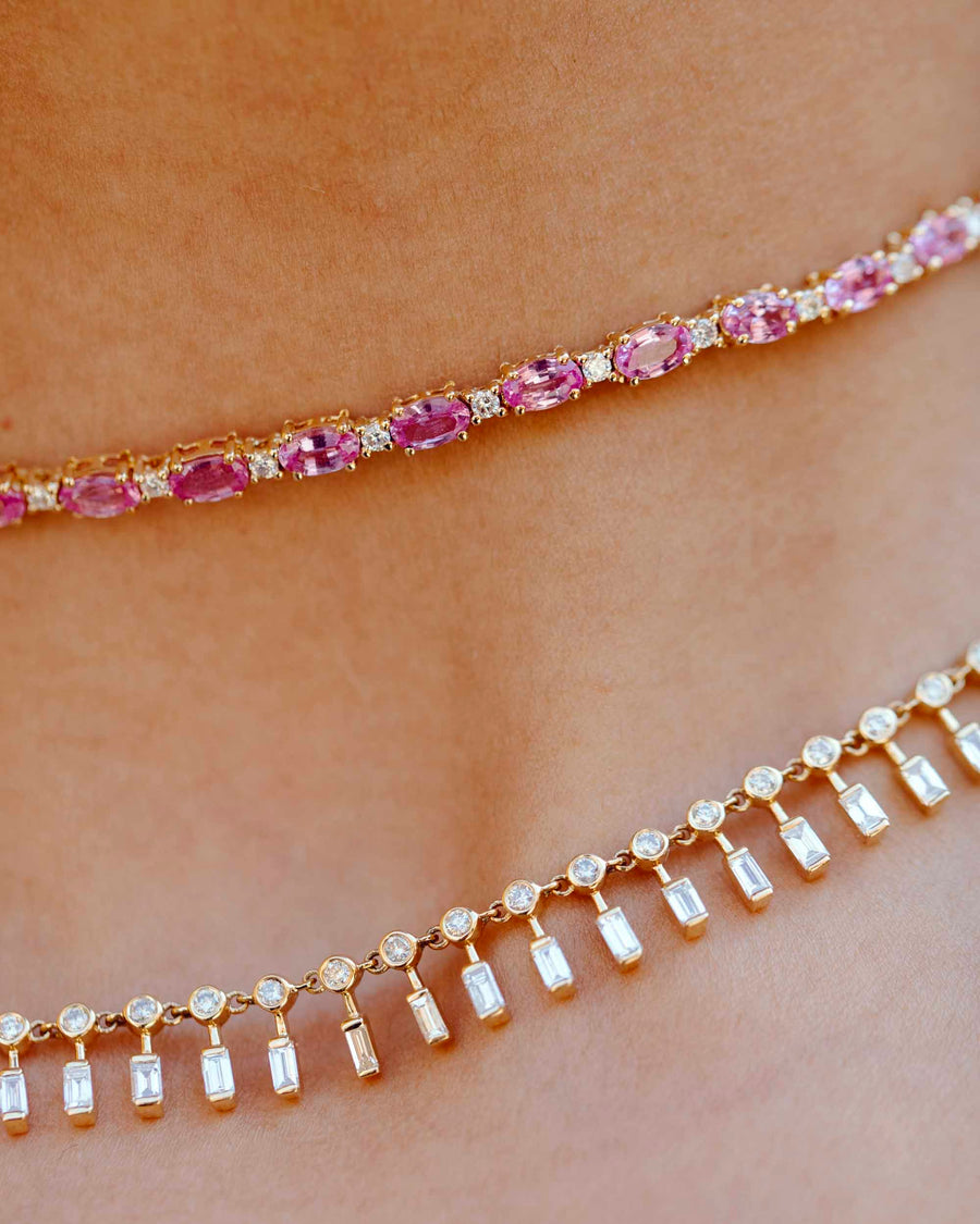 Sajiv Pink Sapphire Necklace - Default Title (CONNC0221)