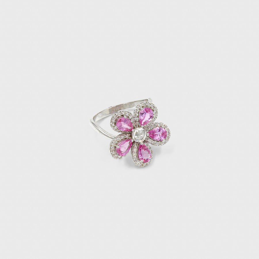 Gulabi Pink Sapphire and Diamond Ring - Default Title (CONRG0628)