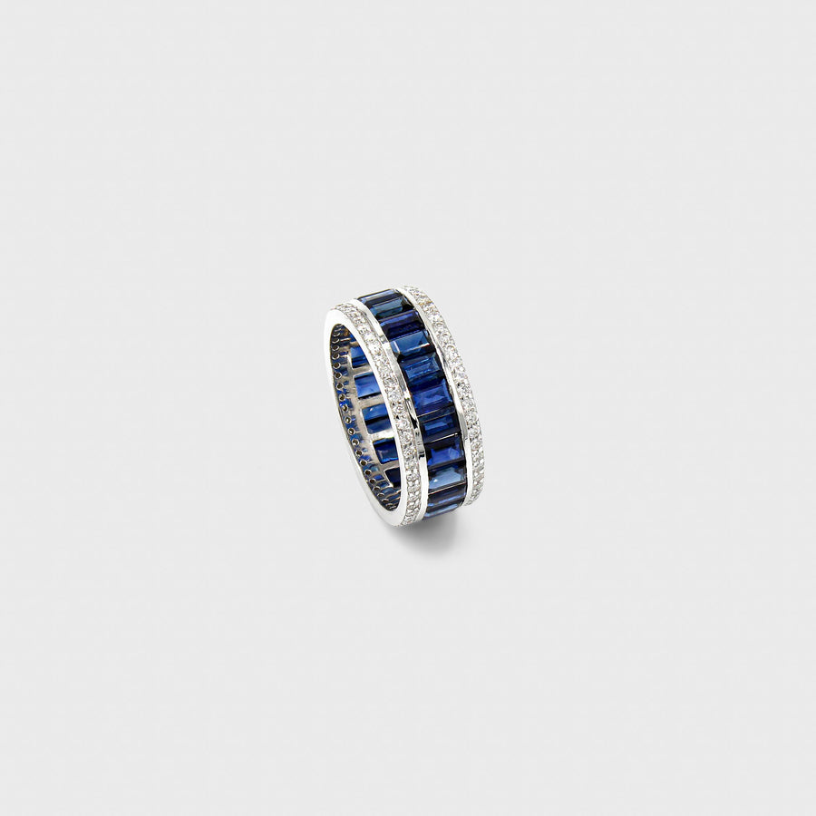 Pranay Blue Sapphire and Diamond Band Ring - Default Title (CONRG0643)