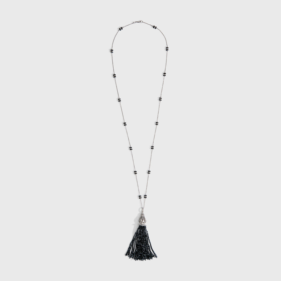 Black Diamond Tassel Necklace