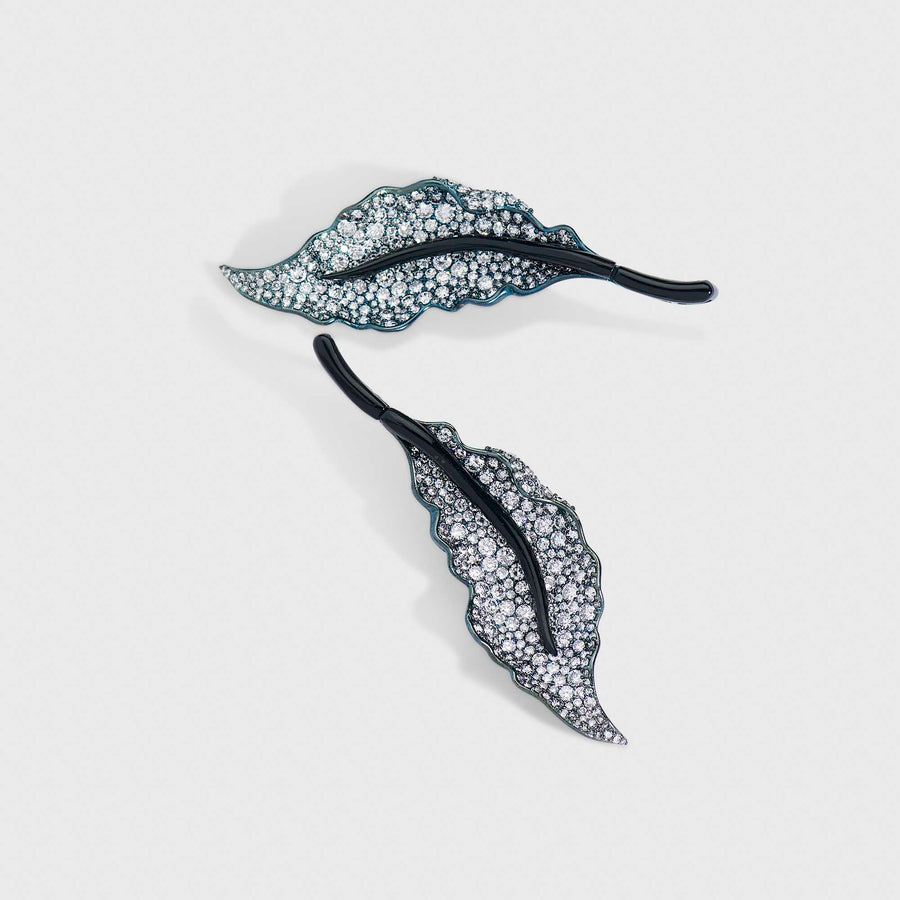 Akarsh Black Onyx and Diamond Earrings