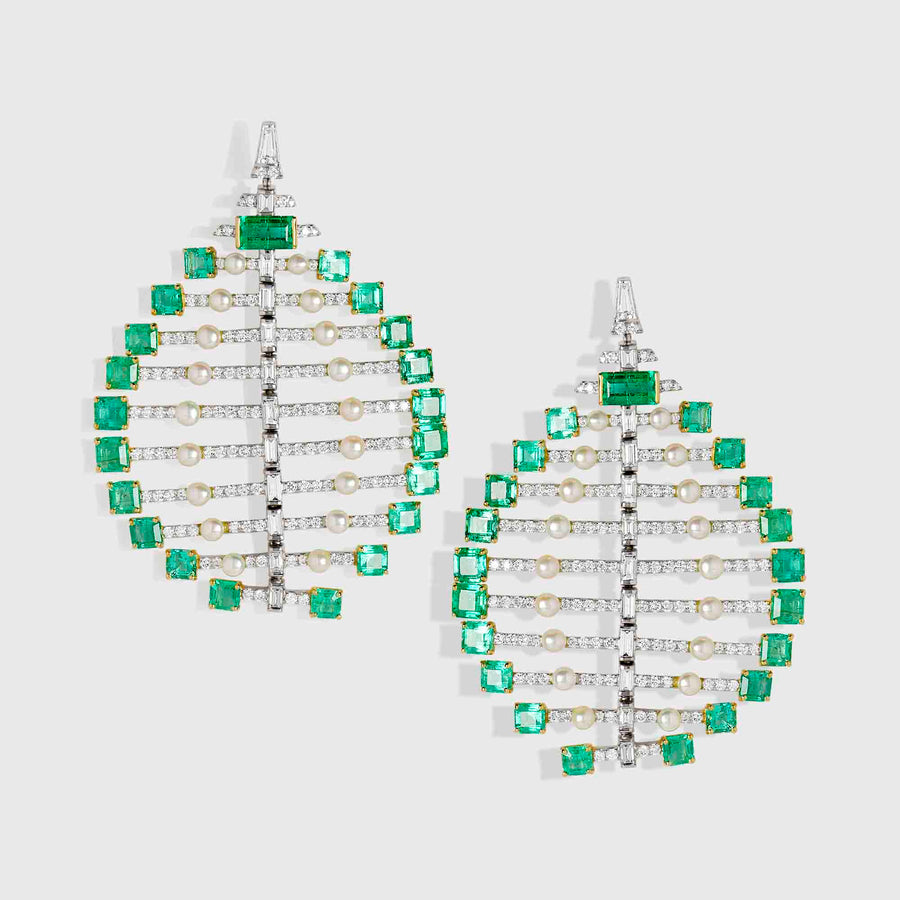 Tulsi Emerald and Diamond Earrings
