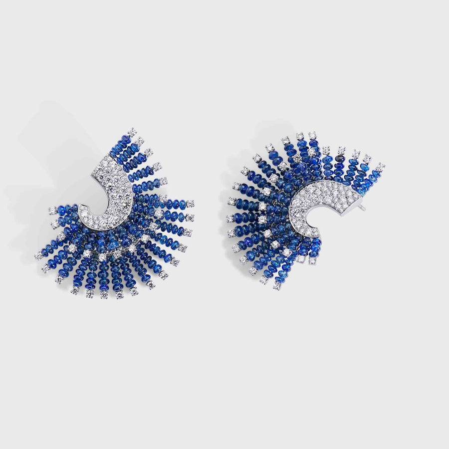 Arnav Blue Sapphire and Diamond Earrings