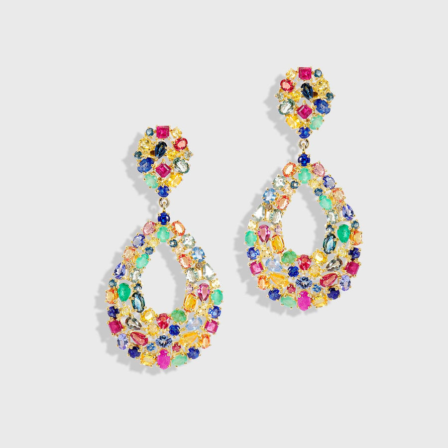 Indradhanusa Multicolor Sapphire Earrings