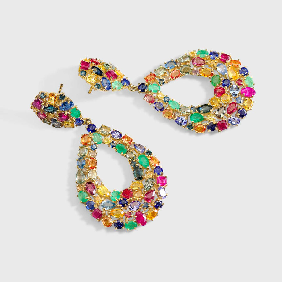Indradhanusa Multicolor Sapphire Earrings