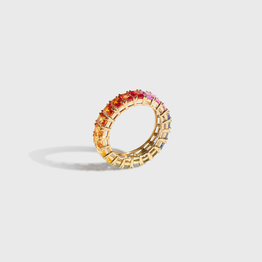 Rachit Multicolor Sapphire Band Ring