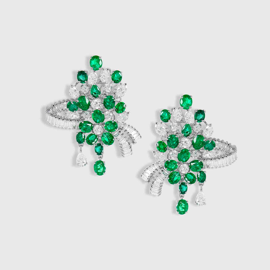 Maalai Emerald and Diamond Earrings