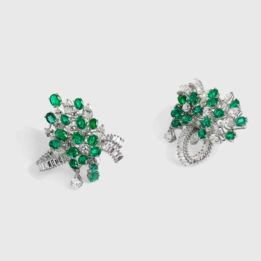 Maalai Emerald and Diamond Earrings