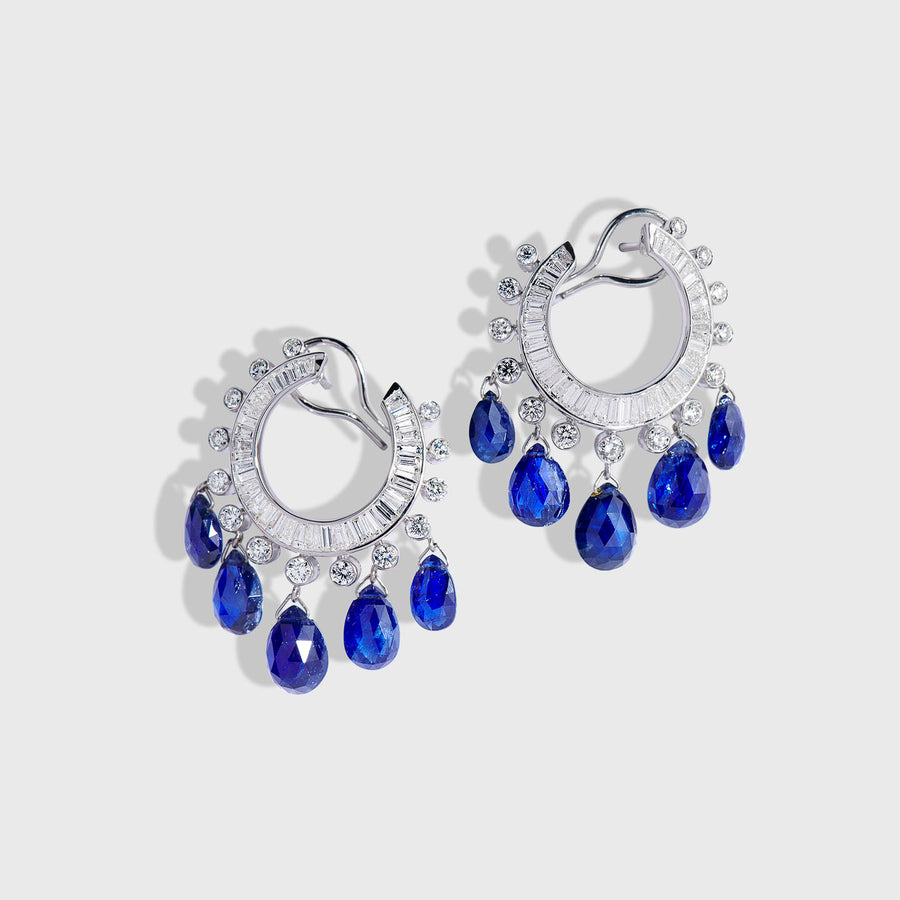 Chirag Blue Sapphire and Diamond Earrings