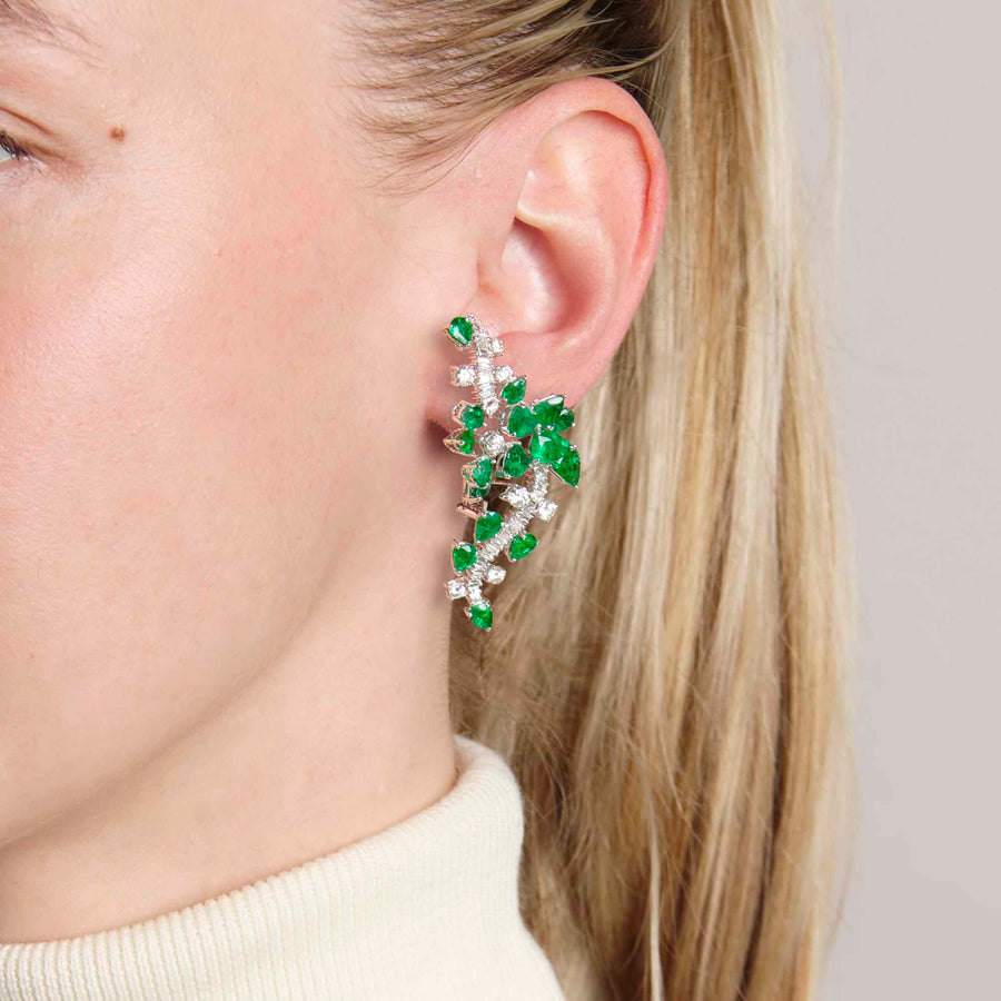 Darshini Emerald and Diamond Earrings