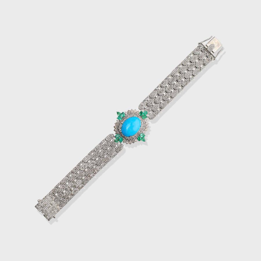 Turquoise and Diamond Bracelet