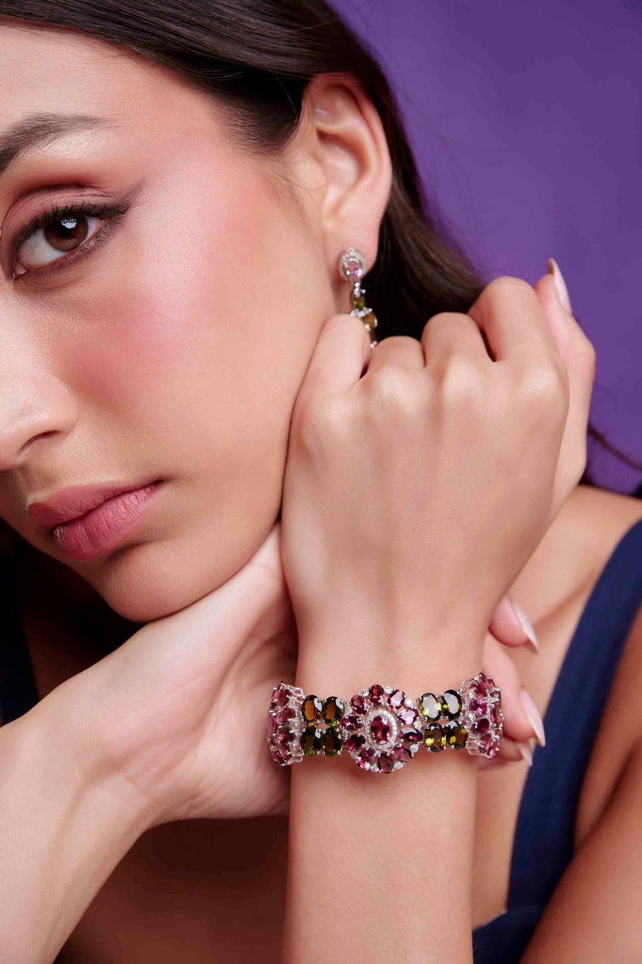 Tourmaline and Diamond Bracelet