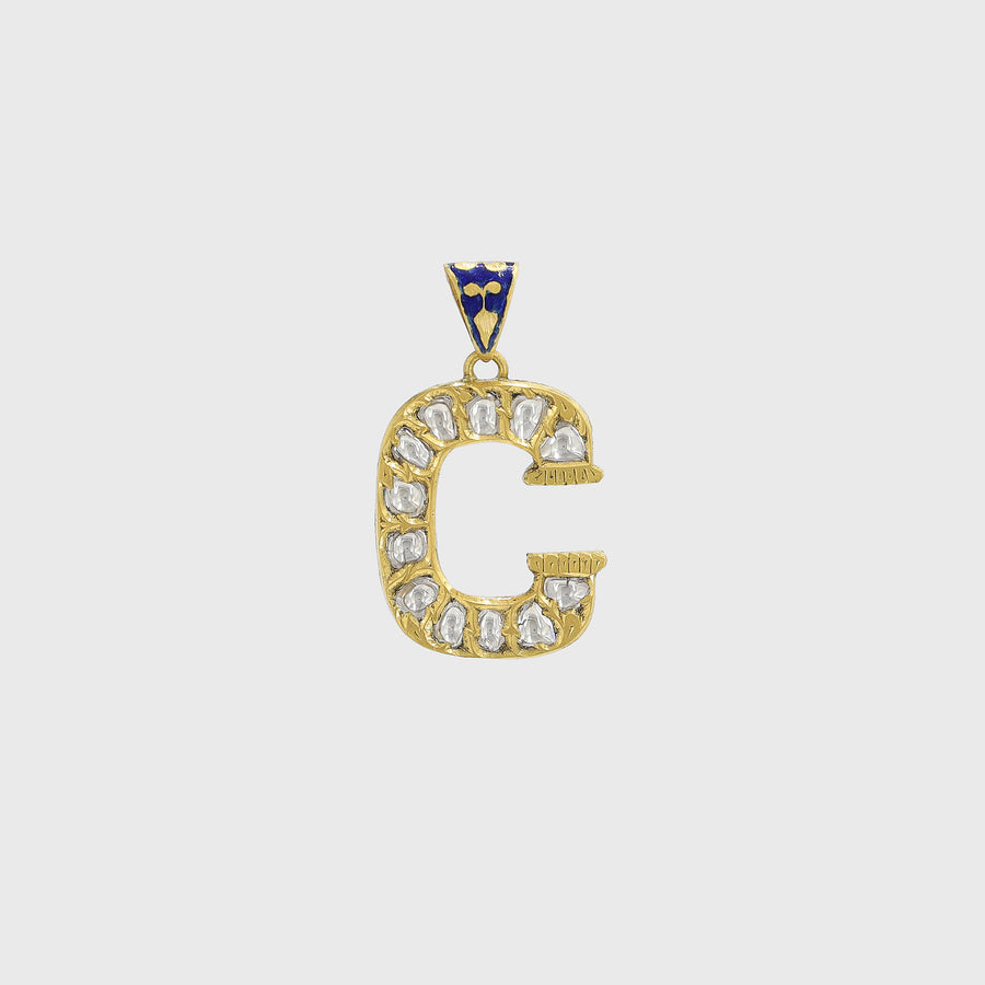 Diamond Enamelled Custom Letter Pendant