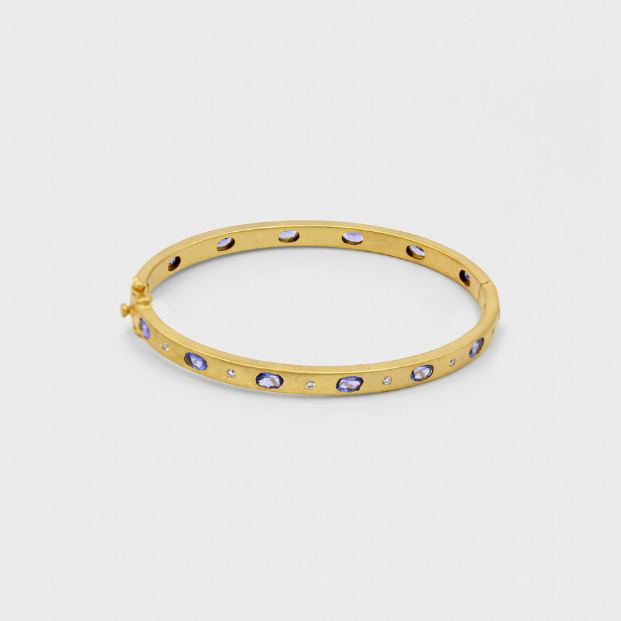 Svarnkada Blue Tourmaline and Diamond Bracelet - Default Title (CONBR0319)