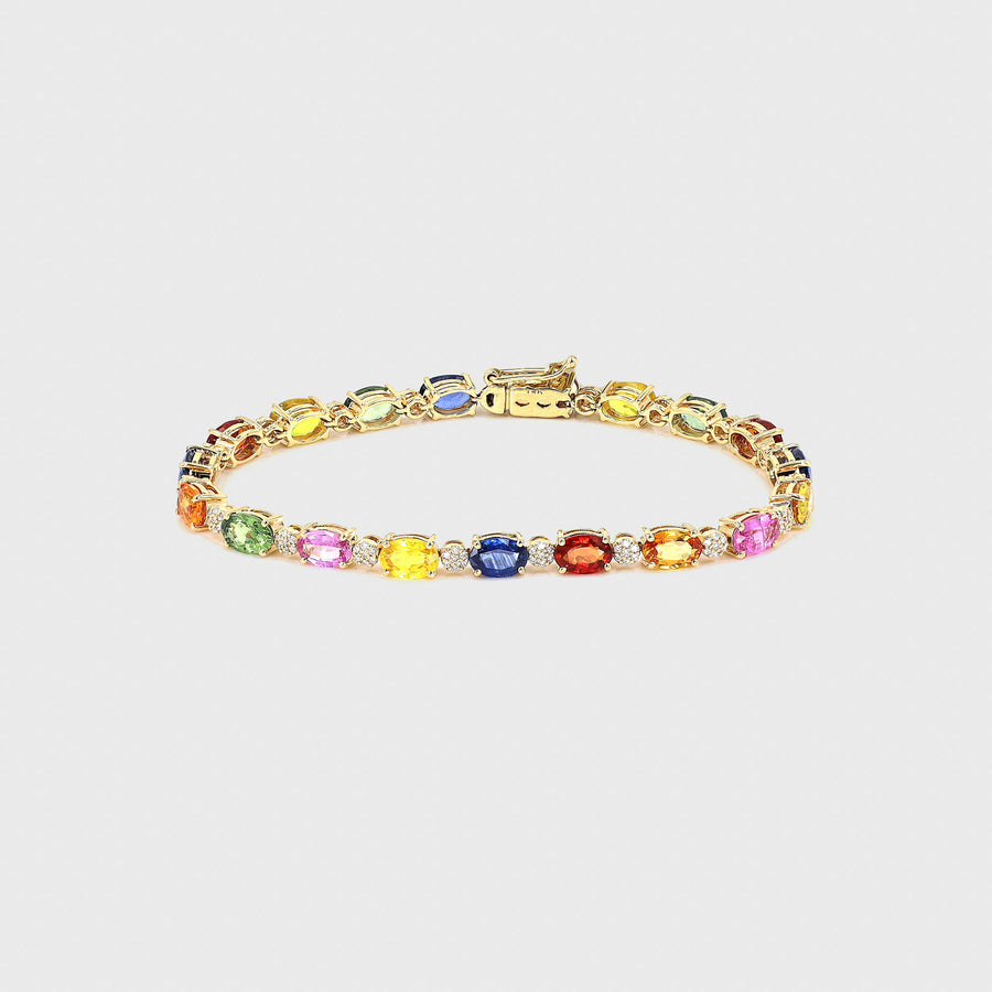 Zoya Multicolor Sapphire and Diamond Bracelet - Default Title (CONBR0338)
