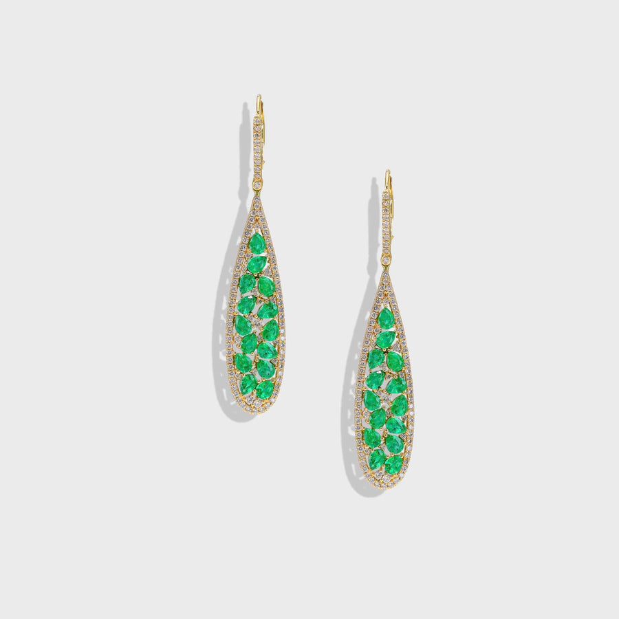 Swatantrata Emerald and Diamond Earrings - Default Title (CONER0667)