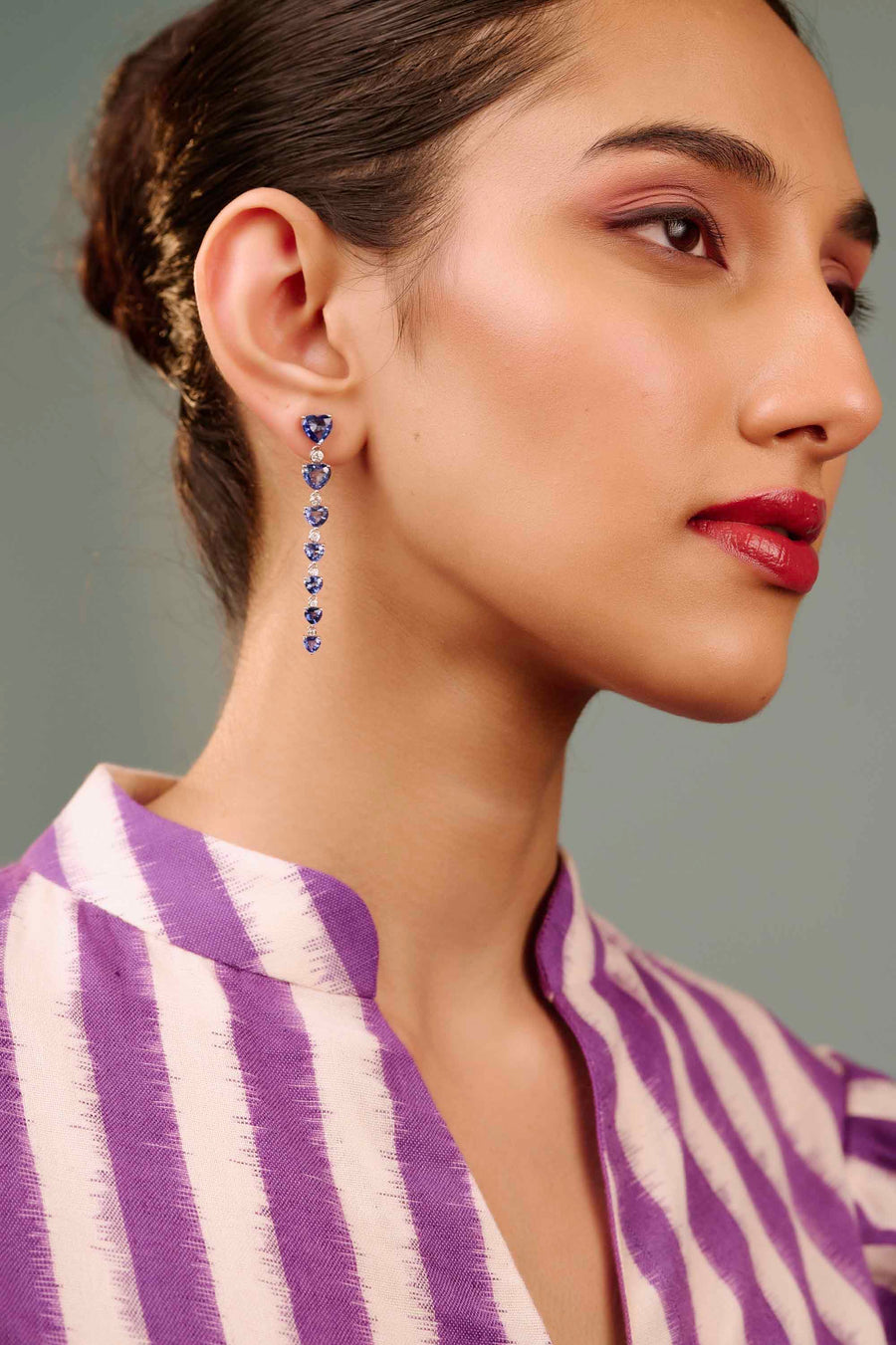 Premi Blue Sapphire and Diamond Earrings - Default Title (CONER0674)