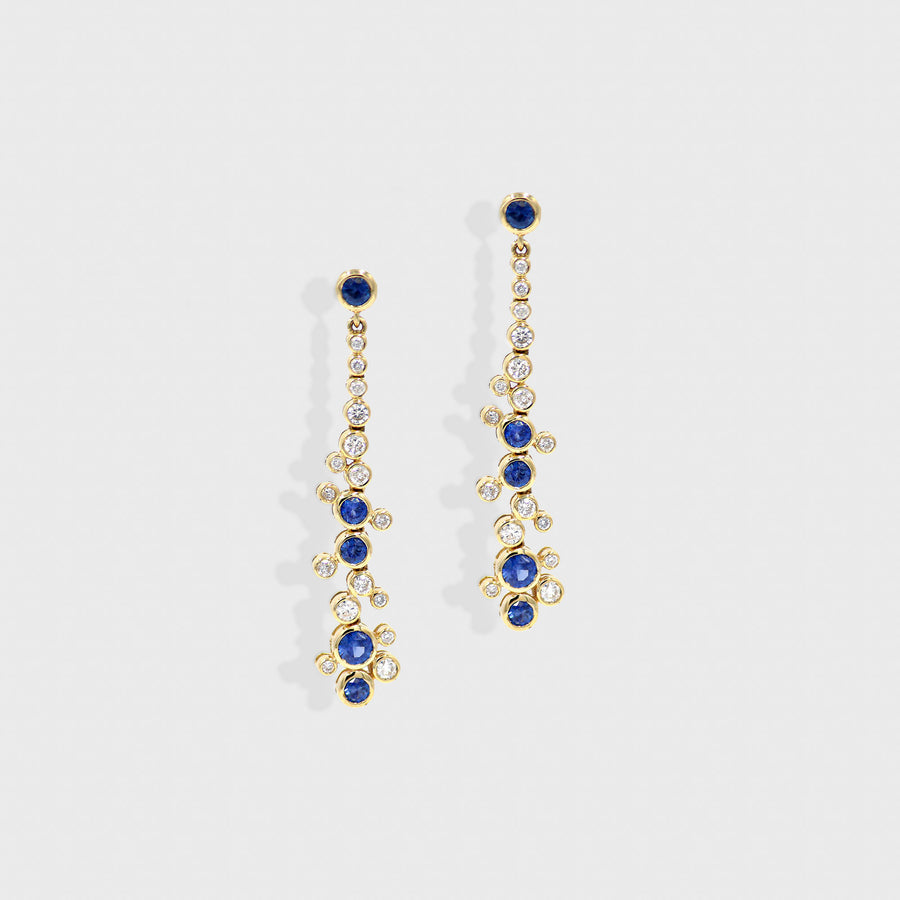 Prashansa Blue Sapphire and Diamond Earrings - Default Title (CONER0695)