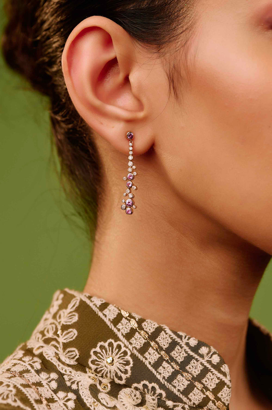Prashansa Pink Sapphire and Diamond Earrings - Default Title (CONER0697)