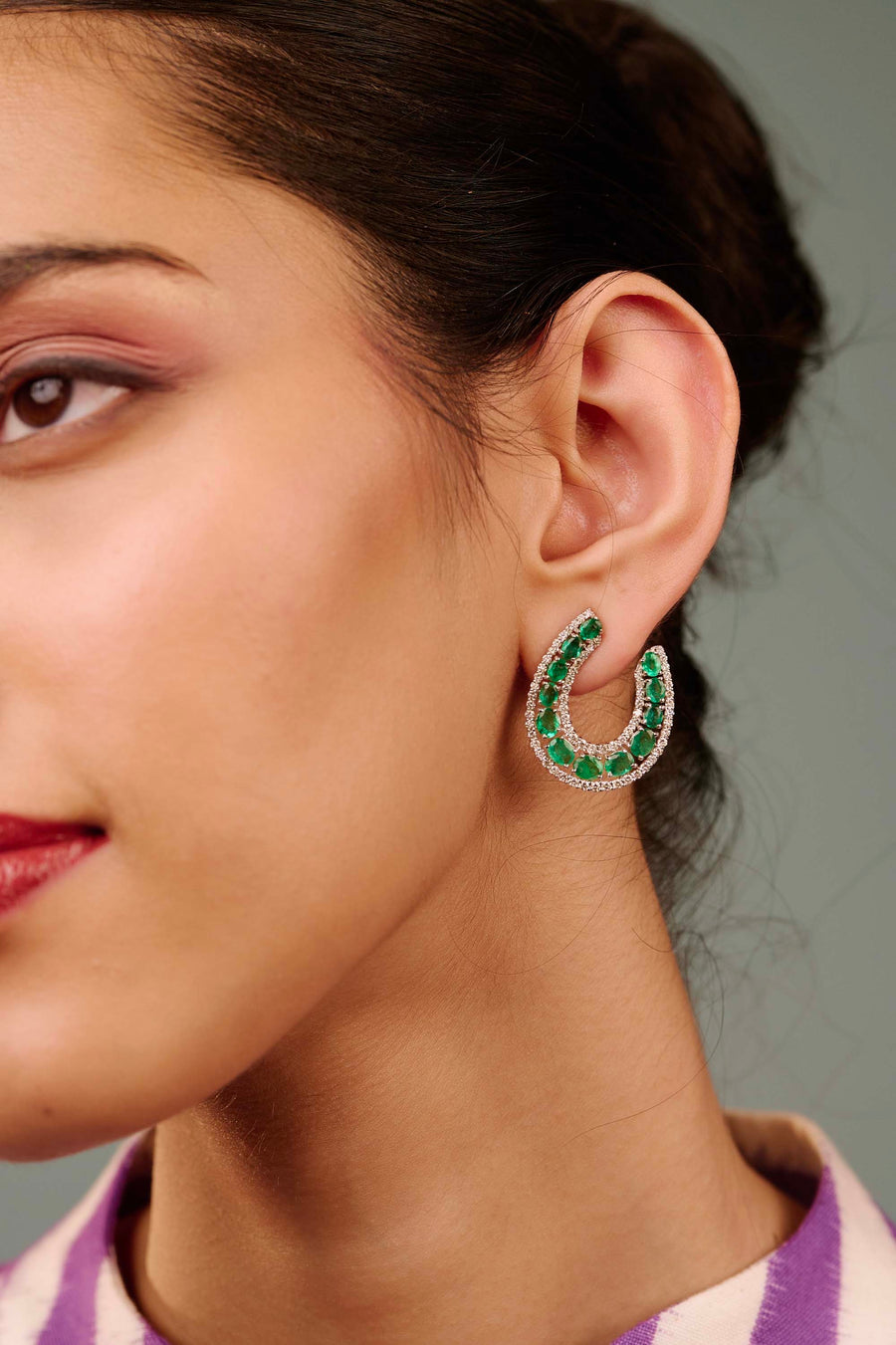 Sukhadaayak Emerald and Diamond Earrings - Default Title (CONER0746)