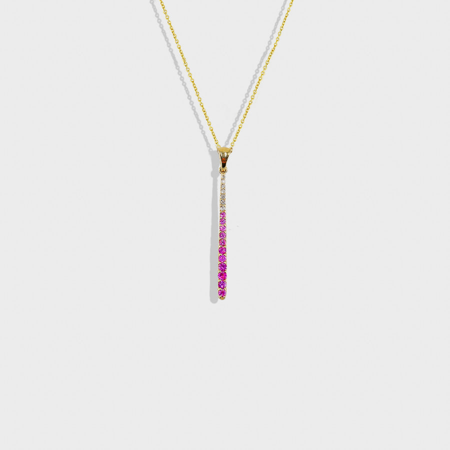 Amitra Pink Sapphire Pendant Necklace - Default Title (CONNC0212)