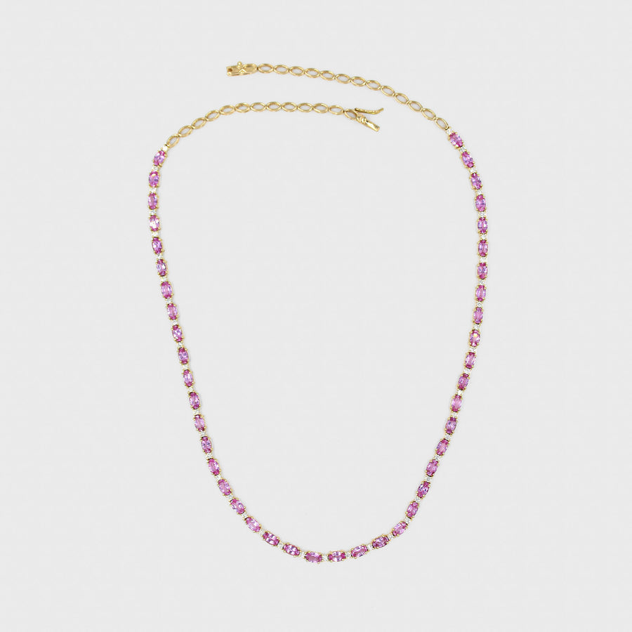 Sajiv Pink Sapphire Necklace - Default Title (CONNC0221)
