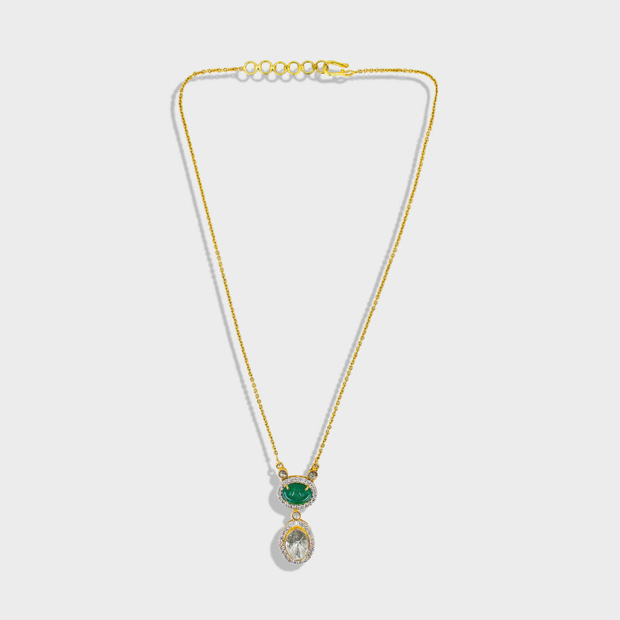 Nihswaarth Diamond and Emerald Necklace - Default Title (CONNC0229)