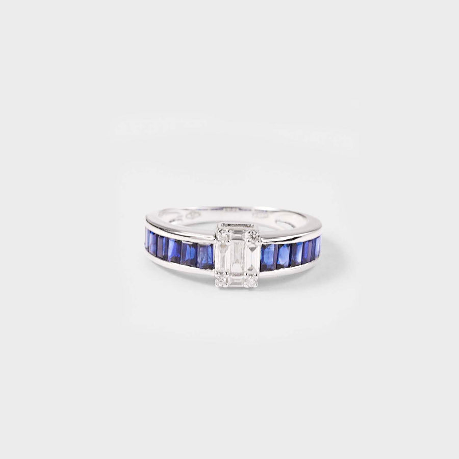 Utsah Blue Sapphire and Diamond Ring - Default Title (CONRG0555)