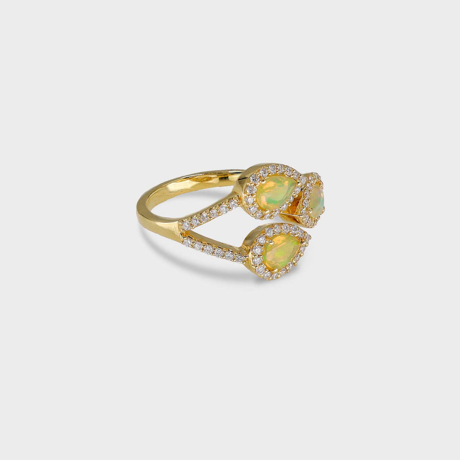 Tripudi Rainbow Opal and Diamond Ring - Default Title (CONRG0588)