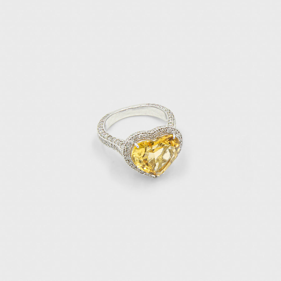 Heart Citrine and Diamond Ring - Default Title (CONRG0629)