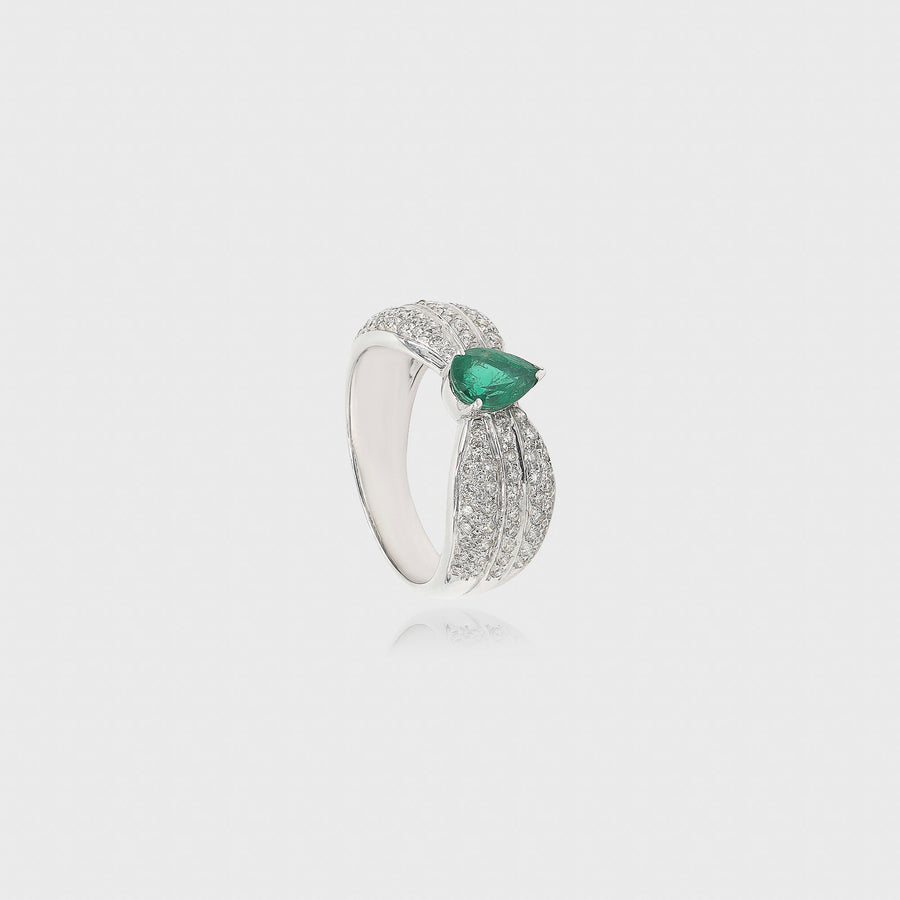 Hamsini Emerald and Diamond Ring - Default Title (CONRG0658)