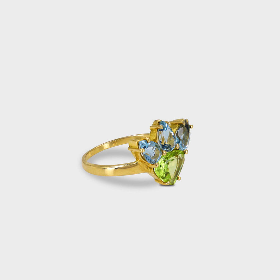 Nirmalta Blue Topaz and Peridot Ring - Default Title (CONRG0664)