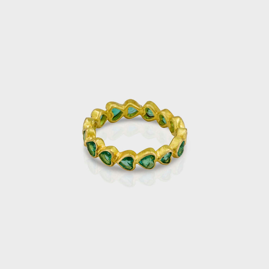 Dhairya Heart Green Tourmaline Band Ring - Default Title (CONRG0668)