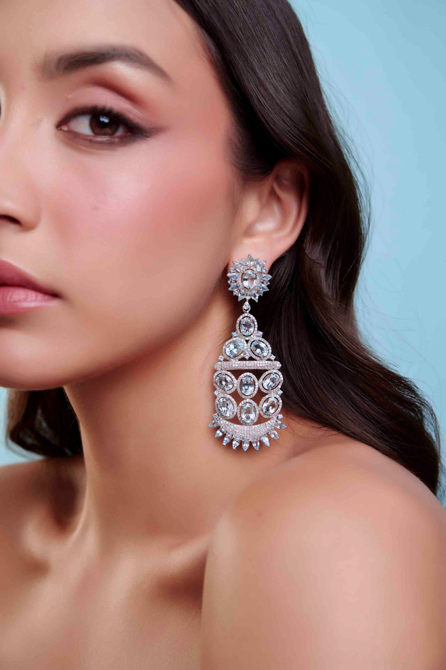 Aquamarine and Diamond Earrings