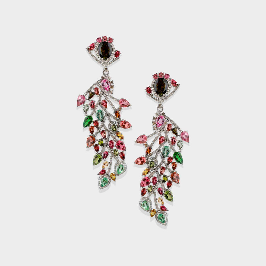 Tourmaline and Diamond Earrings