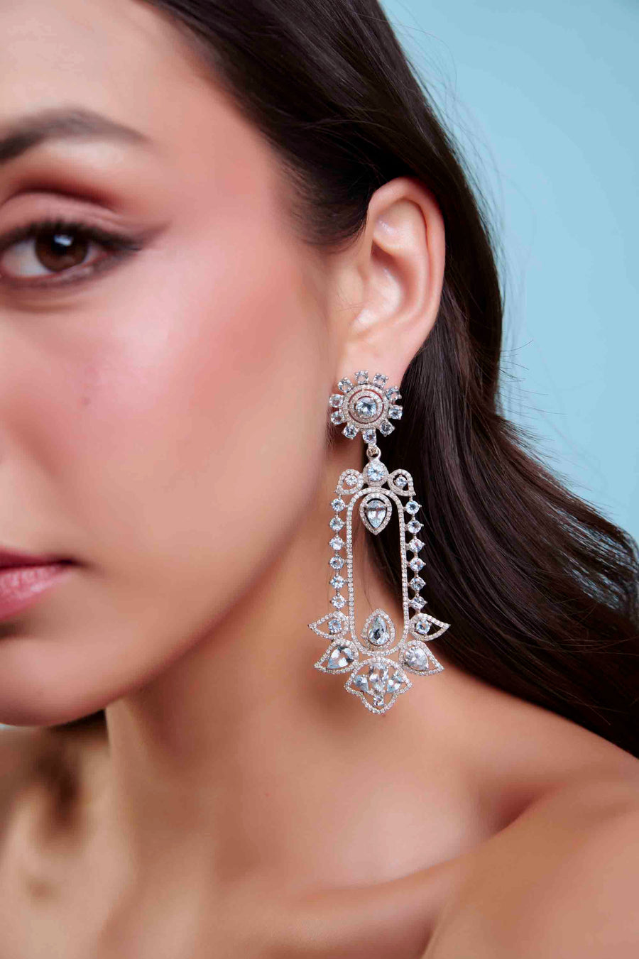 Aquamarine and Diamond Earrings