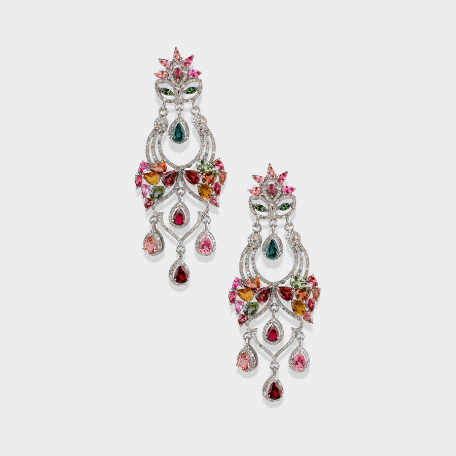 Tourmaline and Diamond Earrings