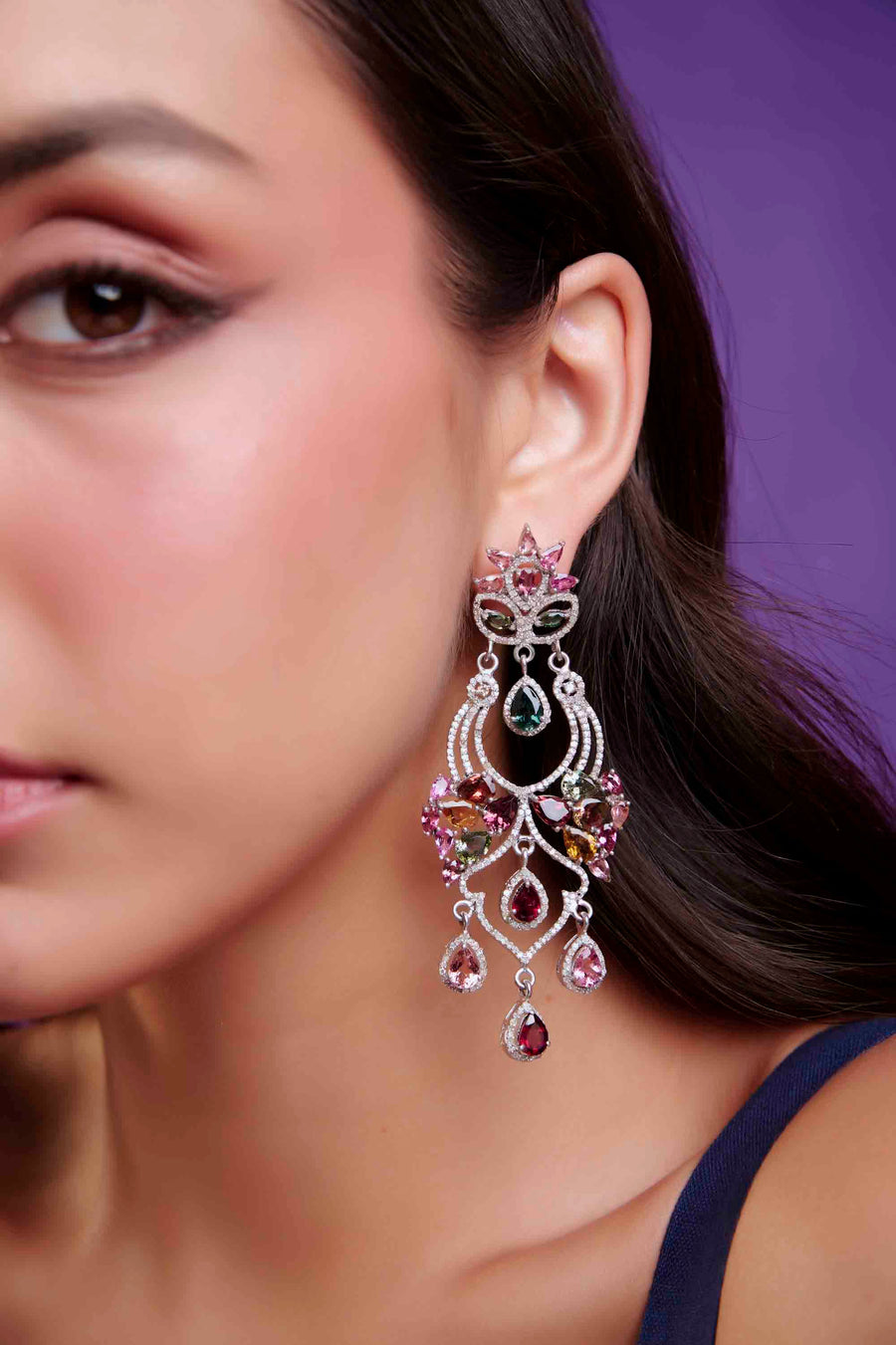Tourmaline and Diamond Earrings