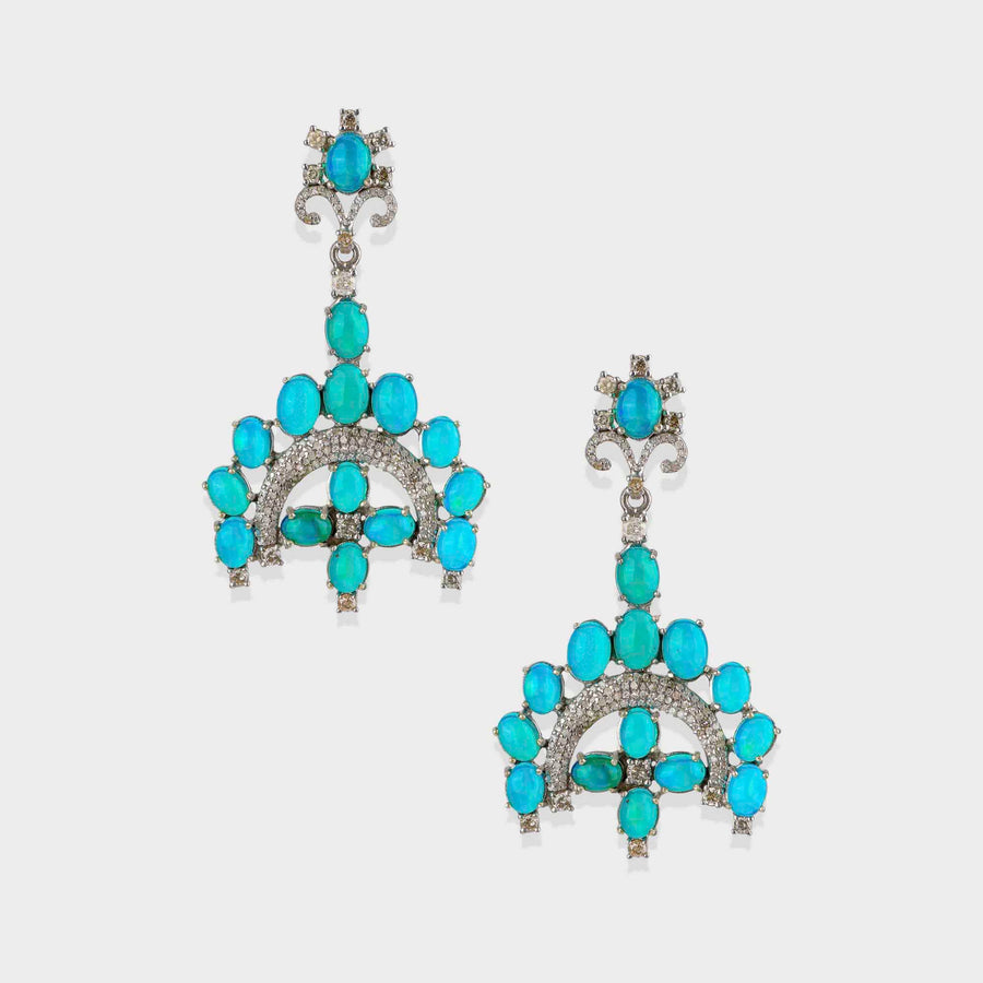 Turquoise and Diamond Earrings