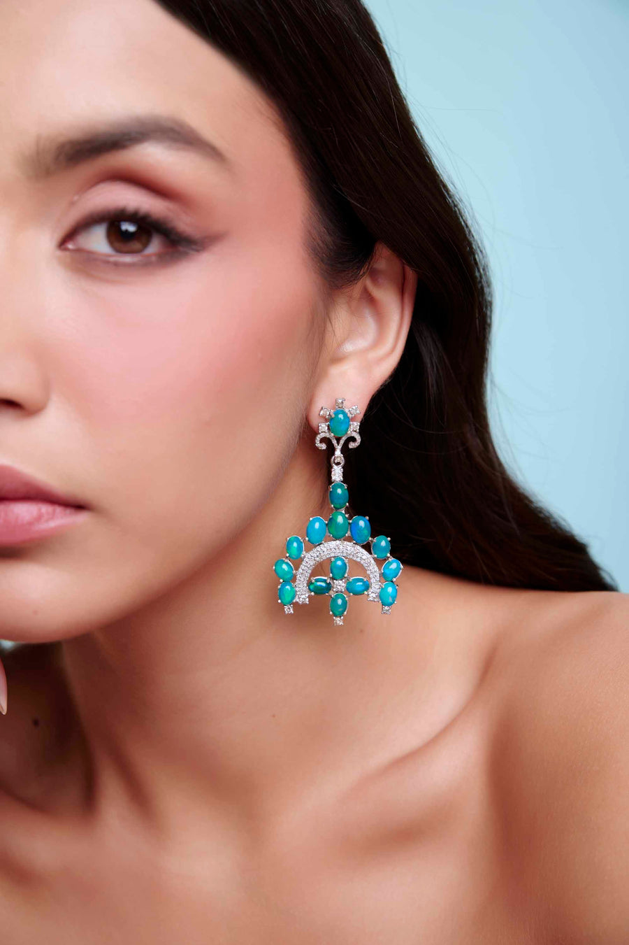 Turquoise and Diamond Earrings