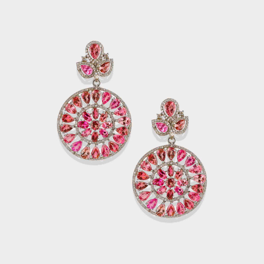 Tourmaline and Diamond Earrings