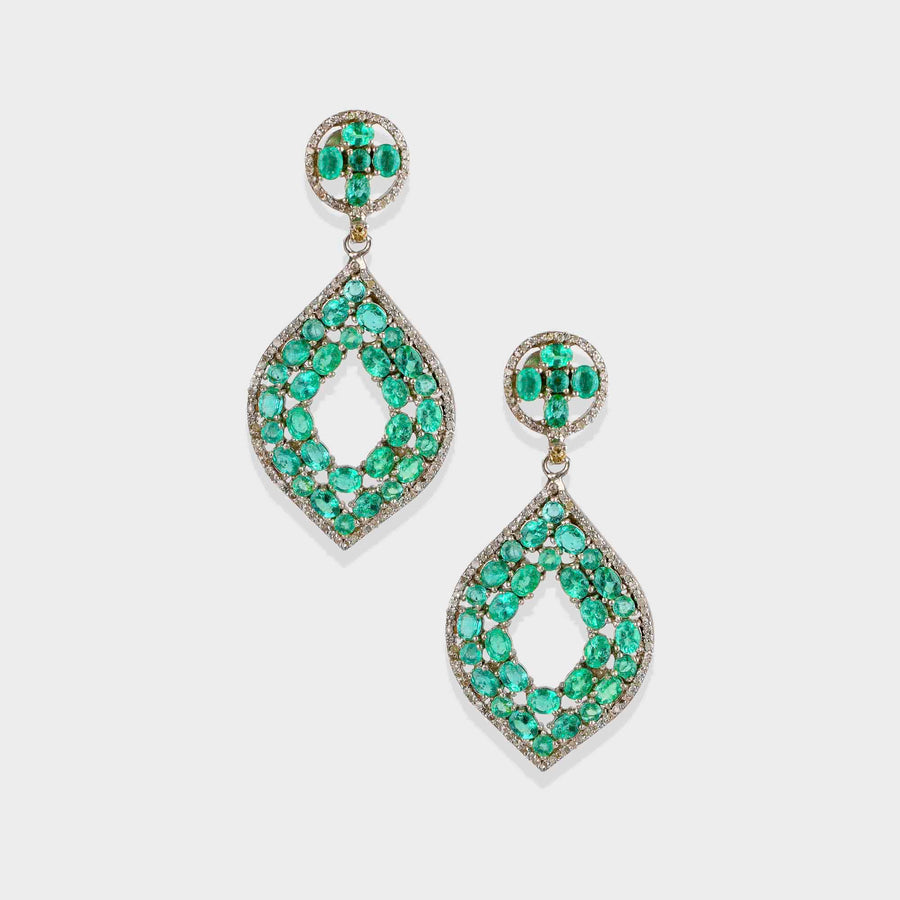 Emerald and Diamond Earrings