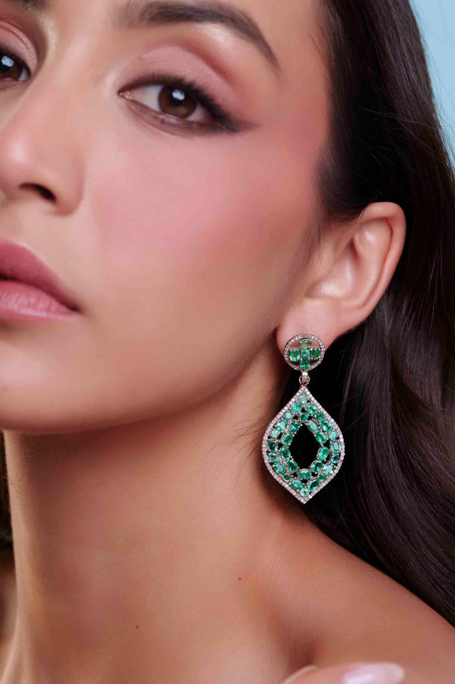 Emerald and Diamond Earrings