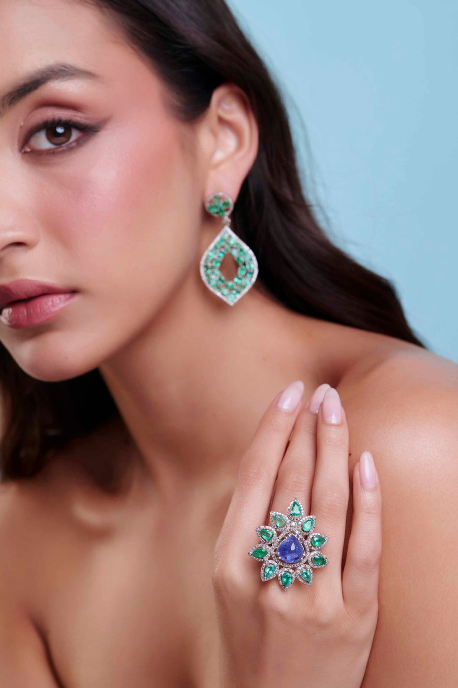 Emerald and Diamond Earrings