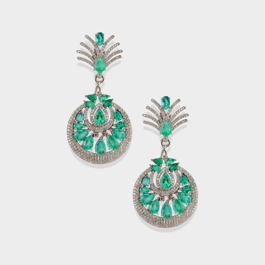 Emerald and Diamond Earrings