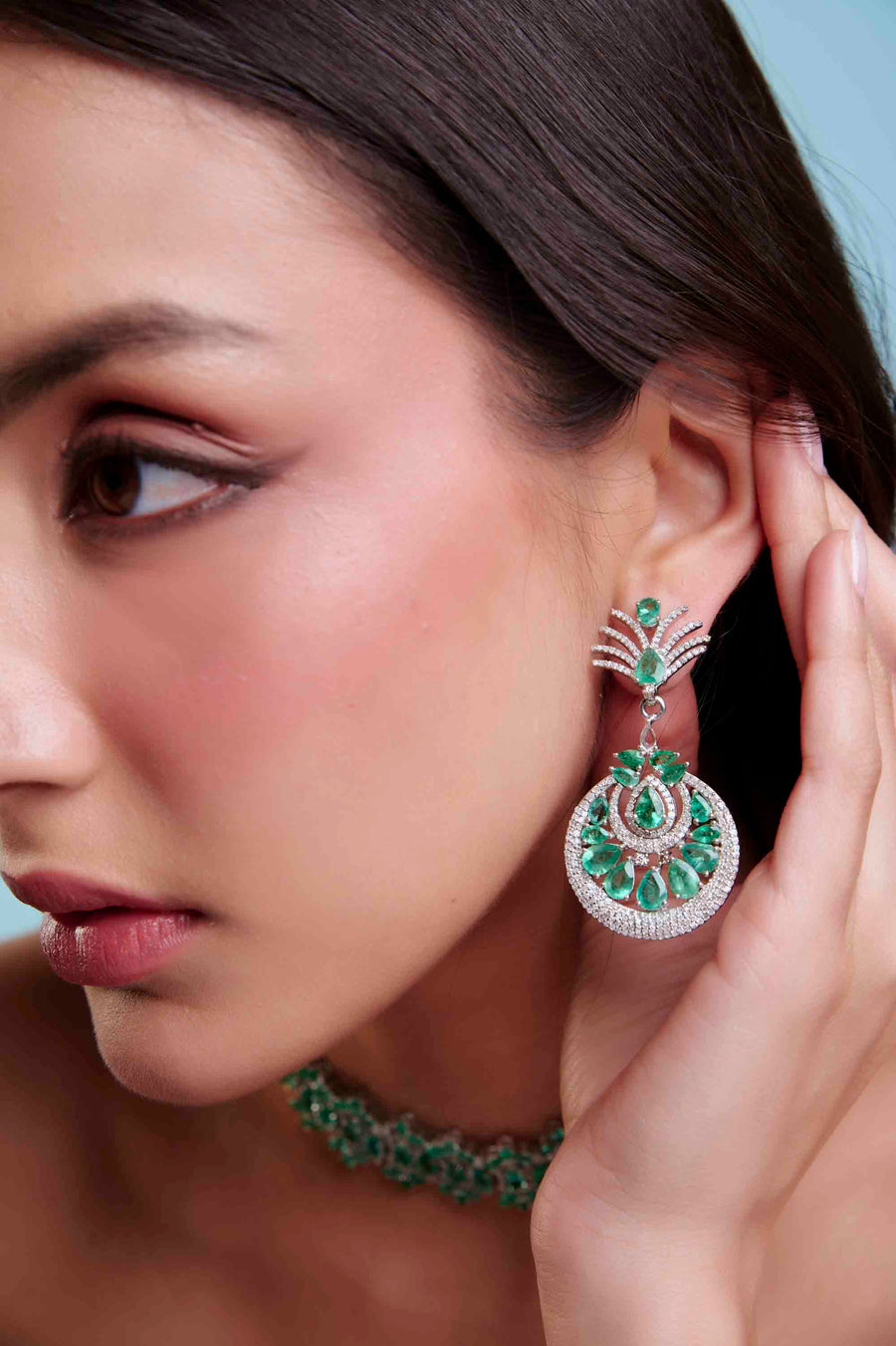 Emerald and Diamond Earrings